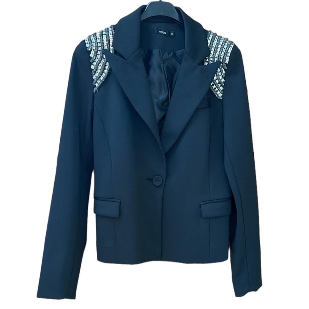 Millau embellished black blazer, size small